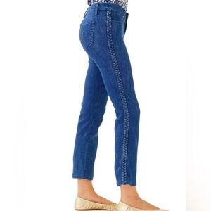 LILLY PULITZER South Ocean Crop Flare Jeans EUC